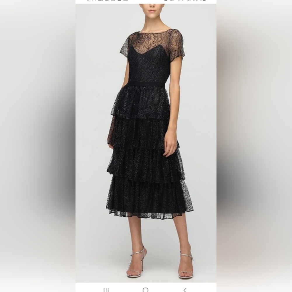 Starry Glittered Tiered Tulle Gown